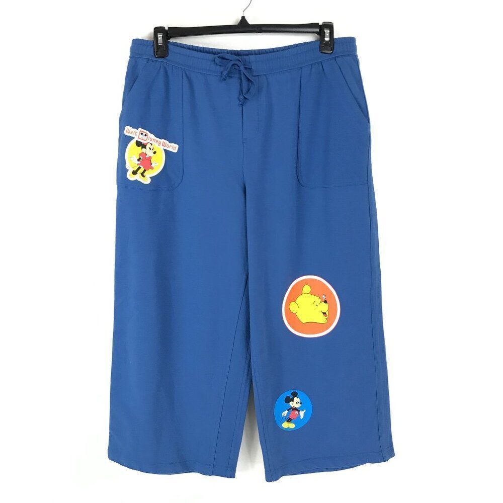 Walt Disney World Vault Collection Wide Leg Cropped Sweatpants Women's XL Blue